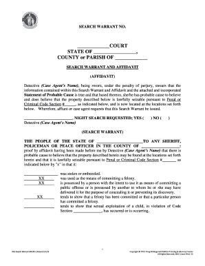 Search Warrant and Affidavit