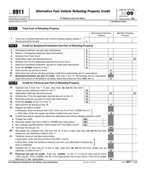 Form 8911 2009 Alternative Fuel Vehicle Refueling Property Credit