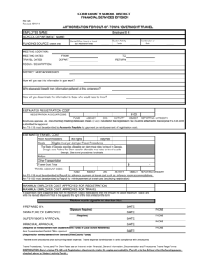 Cobb County Travel Authorization Form