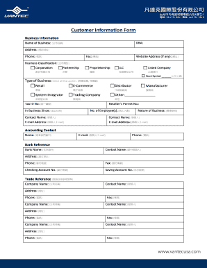 Business Information Form