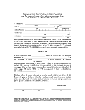Dichiarazione Sostitutiva di Certificazione