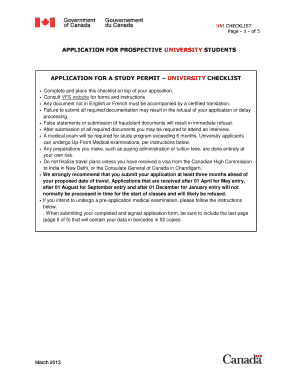 University Study Permit Application Checklist