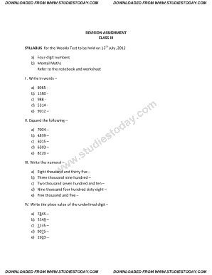 Indemnity letter format - CBSE Class 3 All subjects Practice Worksheet 1pdf