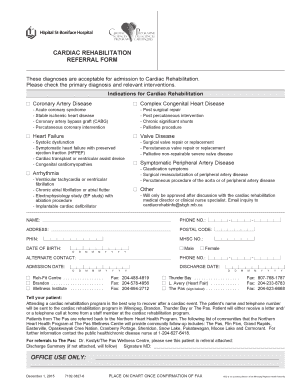 Cardiac Rehabilitation Referral Form