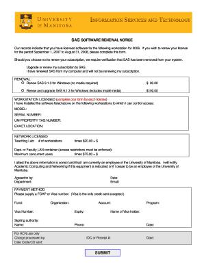 SAS Software Renewal Notice