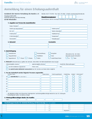 Familie Anmeldeformular