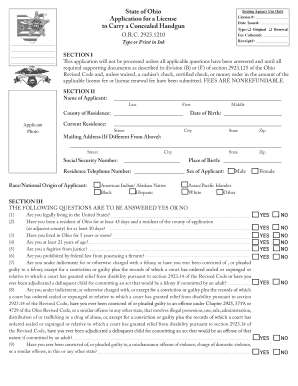 Ohio Concealed Handgun License Application