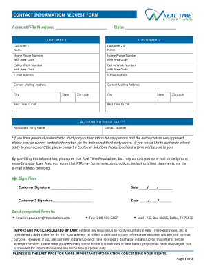 Contact Information Request Form