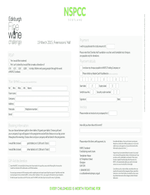 NSPCC Scotland Event Payment Form