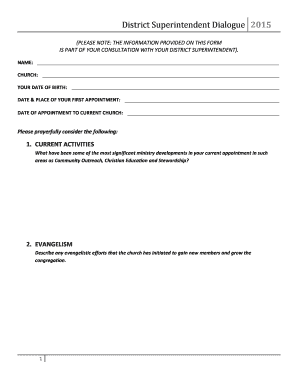 District Superintendent Dialogue Form