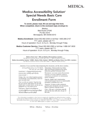 Medica AccessAbility Solution Special Needs Basic Care Enrollment Form