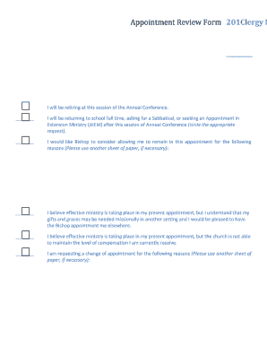 Appointment Review Form 201υ