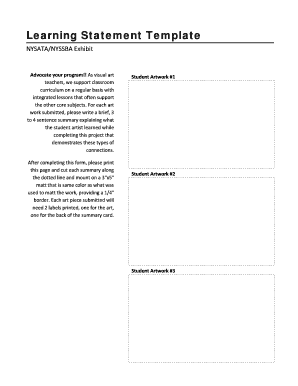 Learning Statement Template