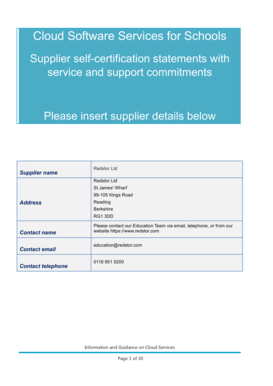 Cloud Software Services Supplier Self-Certification
