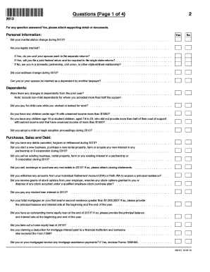 2013 Tax Questionnaire