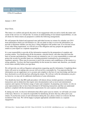 Tax Preparation Engagement Letter