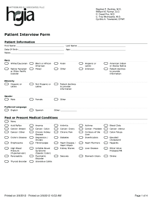 Patient Interview Form