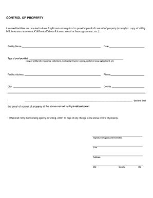 California Property Control Declaration