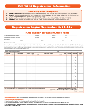 Fall 2014 Registration Form