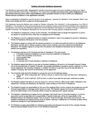 Carleton University Residence Agreement