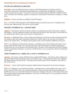 Wisconsin Mutual EFT Billing Program Authorization
