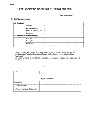 Power of Attorney for Application Process Handling