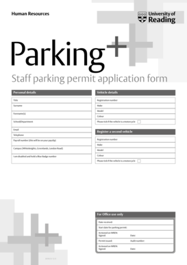 University of Reading Staff Parking Permit Application Form