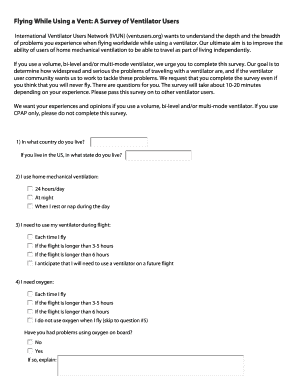 Ventilator User Flight Survey