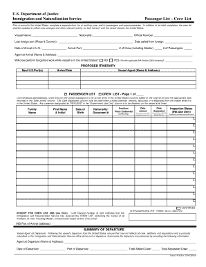 US Crew List Form I-418