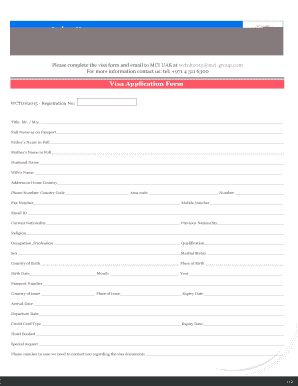 UAE Visa Application Form