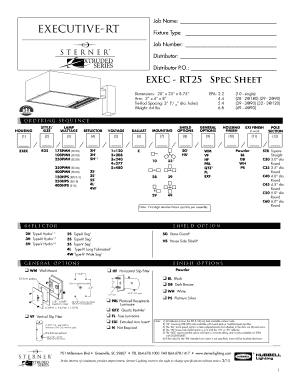 Executive-RT Fixture Order Form