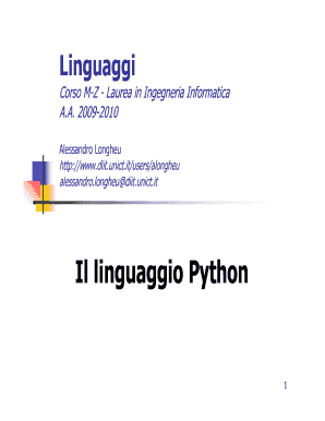 Apa format for works cited - Il linguaggio Python - Ingegneria Informatica e delle - diit unict