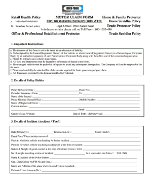 Motor Claim Form