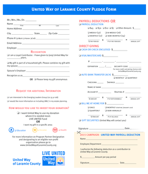 United Way of Laramie County Pledge Form