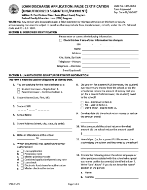 Loan Discharge Application False Certification